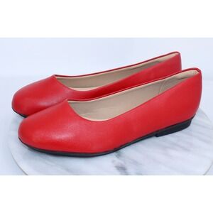 Piccadilly Red Ballet Flats Women Size 8 US 38 EUR Round Toe Slip On